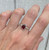 Dainty Free Form Solitaire Faceted Red Garnet Sterling Silver Ring Sizes 7.5-8.5