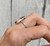 Cushion Cut Pink Coral Bello Opal and Ceramic Inlay Stone Sterling Silver Statement Ring  Sizes 7.75-8.75