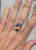 Cushion Cut Pink Coral Bello Opal and Ceramic Inlay Stone Sterling Silver Statement Ring  Sizes 7.75-8.75