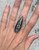 Rocker Statement Teardrop Orthoceras Fossil Skeleton Sterling Silver Ring Size 7.5-8.5