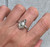 Diamond Shaped Faceted Rutilated Quartz Sterling Silver Ring Size 8-5-9-5