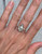 Diamond Shaped Faceted Rutilated Quartz Sterling Silver Ring Size 8-5-9-5