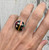 Round Inlay Copper Purple Turquoise Pyrite Black Onyx Yellow Orange Aurora Opal Sterling Silver Ring