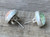 Large Round White Aurora Opal Quartz Doublet Sterling Silver Earring Studs