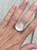 Large 20mm Round Luminescent White Mother of Pearl Sterling Silver Statement Ring
