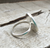  Luminescent White Mother of Pearl Ring in Serrated Bezel Sterling Silver Ring