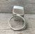Large Rectangle Black and White Buffalo Turquoise Sterling Silver Statement Ring