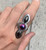 Tri Stone Hematite Sterling Silver Statement Ring Size 8.75