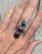 Tri Stone Hematite Sterling Silver Statement Ring Size 8.75