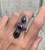 Tri Stone Hematite Sterling Silver Statement Ring Size 8.75