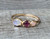 Gold Plated Moonstone Garnet Pink Tourmaline Ring