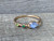 14 Karat Gold Plated Mother of Pearl and Crystal Ring