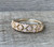 14 Karat Gold Plated Vintage Geometric Victorian Motif with Cubic Zirconia Diamond Accents