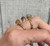 14 Karat Gold Plated Raw Amethyst Aquamarine Citrine Gemstone Adjustable Ring