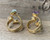 14 Karat Gold Plated Raw Amethyst Aquamarine Citrine Gemstone Adjustable Ring