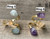 14 Karat Gold Plated Raw Amethyst Aquamarine Citrine Gemstone Adjustable Ring