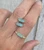 Mixed Metals Blue Rutilated Quartz Sterling Silver Gold Plated Ring and Earrings 