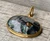 Rare Large Oval Silica Chrysocolla 18 Karat Vermeil Gold Plated Pendant