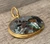 Rare Large Oval Silica Chrysocolla 18 Karat Vermeil Gold Plated Pendant