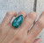 Large Teardrop Blue Turquoise Sterling Silver Ring Size 6-7