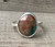 Elegant Free Form Faceted Brick Red Green Ocean Jasper Sterling Silver Ring Sizes 10.5-11.5 