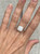 Elegant Simulated Square Cushion Cut White Opal Sterling Silver Ring