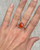 Copy of Geometric Faceted Carnelian with Floral Band Sterling Silver Ring Size 9-10