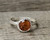 Dainty Round Faceted Pink Orange Tourmaline Sterling Silver Ring Size  6.25-7.25
