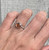 Dainty Round Faceted Pink Orange Tourmaline Sterling Silver Ring Size  6.25-7.25