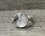 Round Faceted White Black Rutilated Quartz Sterling Silver Ring Size 5.75-6.75 