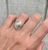 Geometric Free Form White Green Ocean Jasper Sterling Silver Ring Size 5.75-6.75