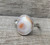 Geometric Free Form White Orange Ocean Jasper Sterling Silver Ring Size 6-7