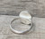 Geometric Free Form White Orange Ocean Jasper Sterling Silver Ring Size 6-7
