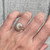 Geometric Free Form White Orange Ocean Jasper Sterling Silver Ring Size 6-7