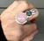 Rose Quartz Labradorite Purple Moonstone Sterling Silver Ring