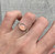 Pink Oval Chalcedony Hammered Band Sterling Silver Ring
