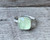 Faceted Cushion Cut Bright Green Prehnite Sterling Silver Ring 