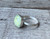 Faceted Cushion Cut Bright Green Prehnite Sterling Silver Ring 