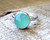 Pink or Aqua Blue Round Faceted Chalcedony Sterling Silver Ring