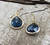 Montana Deep Blue Glass Faceted Teardrop or Pear Shaped Gold Plated Dangle Earring