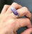 Rocker Hexagon Purple Amethyst Wand Double Terminated Point Horizontal Ring in Sterling Silver