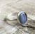 Oval Purple Gray Cat Eye Sterling Silver Solitaire Ring