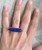 Rocker Hexagon Blue Lapis Wand Double Terminated Point Horizontal Ring in Sterling Silver