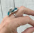 Blue Sea Nautilus Shell Mother of Pearl and Resin Mermaid Ring in Sterling Silver
