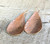 Large Teardrop or Pear Shaped Hammered Texture 14 Karat Rose Gold Boho Chic Earrings | Rose Gold Earrings | Boho | Dangle Earrings