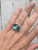 Horizontal Oval Blue Green Flashy Labradorite Sterling Silver Statement Ring