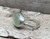 Horizontal Oval Apple Green Prehnite Semi Precious Stone Sterling Silver Ring 