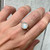 Large Round Faceted Rainbow Moonstone Sterling Silver Ring