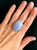 Large Oval Lilac Lace Agate Sterling Silver Statement Ring 