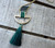 Geometric Gold Green Or White Threaded Pendant with Accent Beads and Tassel Boho Chic Necklace | Gold Necklace | Geometric Pendant |